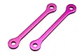 Two purple anodized aluminium upper arm braces for HPI Savage X RC cars, shown against a plain white background.