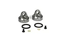 Two grey aluminium TLR bleeder shock caps with O-rings, small screws, and washers on a white background.