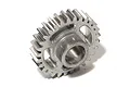 A silver-coloured metal idler gear for an RC vehicle transmission, featuring 29 teeth and a central hub with cutouts.