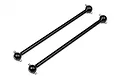 Two black HPI Racing Super Heavy Duty drive shafts for Savage RC trucks, shown against a white background.