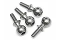 Four silver metal ball studs for HPI Baja RC cars, arranged on a white background.