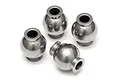 Four silver-coloured metal suspension balls for HPI Baja RC vehicles, arranged on a white background.