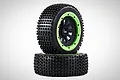 Rovan 4.7/5.5" V5 Dirt Buster Nail Tyres on Green Rims - Beadlocked Wheels 2Pcs 9704713