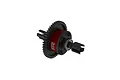 ARRMA Aluminium 50T Centre Differential unit with a red anodized housing and black gear, featuring the ARRMA logo.