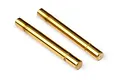 Two gold-colored titanium nitride suspension arm pins for HPI RC vehicles, shown against a white background.