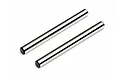 Two shiny, cylindrical metal suspension shafts for HPI RC vehicles, shown against a plain white background.