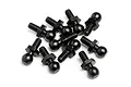 A collection of ten black metal ball screws for RC cars, arranged on a white background.