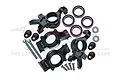 GPM Black Aluminium Oversized Front Steering & Rear Hubs Set TXM2122L-BK