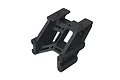 A black plastic ARRMA rear wing mount set for RC vehicles, shown from a high-angle studio perspective.