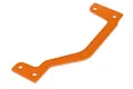 An orange anodized aluminium centre chassis brace for HPI Baja RC vehicles, shown against a plain white background.