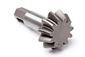 A metallic 11-tooth bevel pinion gear for an RC car differential, shown at an angle on a white background.