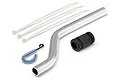 Maverick Exhaust Joint Tubing Set including a metal exhaust pipe, rubber coupler, exhaust spring, and three zip ties on a white background.