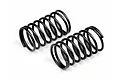 Two black metal coil springs for RC car suspension, shown side-by-side on a white background.