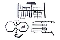 Element RC Trailrunner body accessories set including black plastic parts trees and a small bag of hardware on a white background.