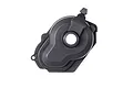 A black plastic Traxxas gear cover for RC vehicles, shown from a top-down studio perspective against a white background.