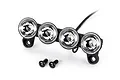 Traxxas front LED light bar with four circular lamps and two mounting screws on a white background.