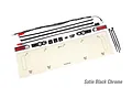 Traxxas LED light kit components including wiring, light housings, mounting hardware, and a drilling template on a white background.