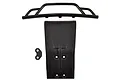 RPM RC front bumper and skid plate set for RC vehicles, featuring a black plastic bumper, a matching skid plate, and a small mounting bracket.