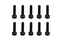 Ten black metal cap head screws arranged in two rows of five against a white background.