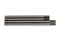 Four silver metal RC shock shafts for Team Associated Rival MT10, shown side-by-side against a white background.