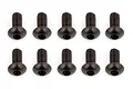 Ten black button head screws with hex drive sockets arranged in two rows of five against a white background.