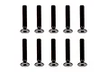 Ten black Team Associated 2.5x14mm fine thread countersunk head screws arranged in two rows of five on a white background.