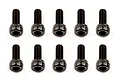 Ten black metal cap head screws arranged in two rows of five against a white background.