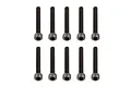Ten black metal cap head screws arranged in two rows of five against a white background.