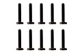 Ten black low-profile cap head screws arranged in two rows of five against a white background.