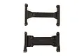 Two black plastic frame mounting plates for Element RC Enduro RC cars, shown from top and bottom angles against a white background.