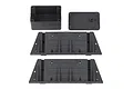 Element RC Enduro floor boards and receiver box set including two black plastic floor boards, a receiver box base, and a matching lid.
