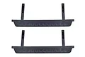 Two black plastic RC rock sliders for Element RC Enduro, featuring mounting tabs with multiple holes.