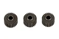 Three metal idler gears for Element RC Stealth X transmission, showing tooth counts 28/52, 27/53, and 26/54.