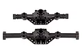 Two black plastic RC axle housings for Element RC Enduro, shown from a top-down perspective against a white background.