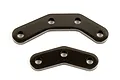 Two black, V-shaped metal steering block arms for an RC vehicle, shown against a plain white background.
