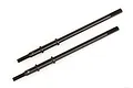 Two black metal RC driveshaft axles for Element RC Enduro, featuring threaded ends and square-profile drive ends.