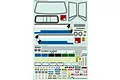 A decal sheet for the Element RC Trailwalker body, featuring window frames, tail lights, 4x4 graphics, and various sponsor logos on a white background.
