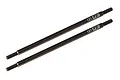 Two black steel 121mm threaded suspension linkages for RC cars, featuring FT branding.