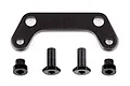 Element RC Enduro IFS steering rack set including a black metal steering bridge and four small black metal mounting spacers or bushings.