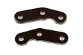 Two black metal steering plates for Element RC Enduro IFS, shown from a top-down perspective against a white background.