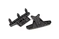Two black plastic RC car bumper components shown from an angle on a white background.