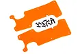 Two bright orange Traxxas rear suspension arm covers with a set of small black mounting screws on a white background.