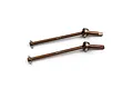 Two brown Yeah Racing spring steel CVD driveshafts for Tamiya XV-02 RC cars, shown against a plain white background.