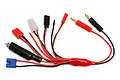 Reedy Power 7-in-1 multi-connector charging lead with 4mm bullet plugs for RC battery charging.