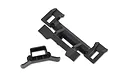 Traxxas front shock guard and rear body mount set for RC vehicles, shown as two black molded plastic components on a white background.