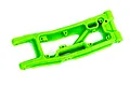 A bright green Traxxas heavy-duty rear left suspension arm for an RC vehicle, shown against a plain white background.