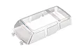 A clear, molded plastic window insert for a Traxxas 1/18 scale Ford Bronco RC body, shown against a white background.