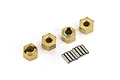 Traxxas 1/18 Bronco & Defender Brass 7mm Wheel Hexes w/ Axle Pins 4Pcs 9750X