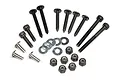 A set of various black metal screws, silver washers, and black nylon lock nuts for HPI Trophy Truggy.