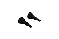 Two black steel wheel axles for ARRMA RC vehicles, shown from an isometric angle against a white background.